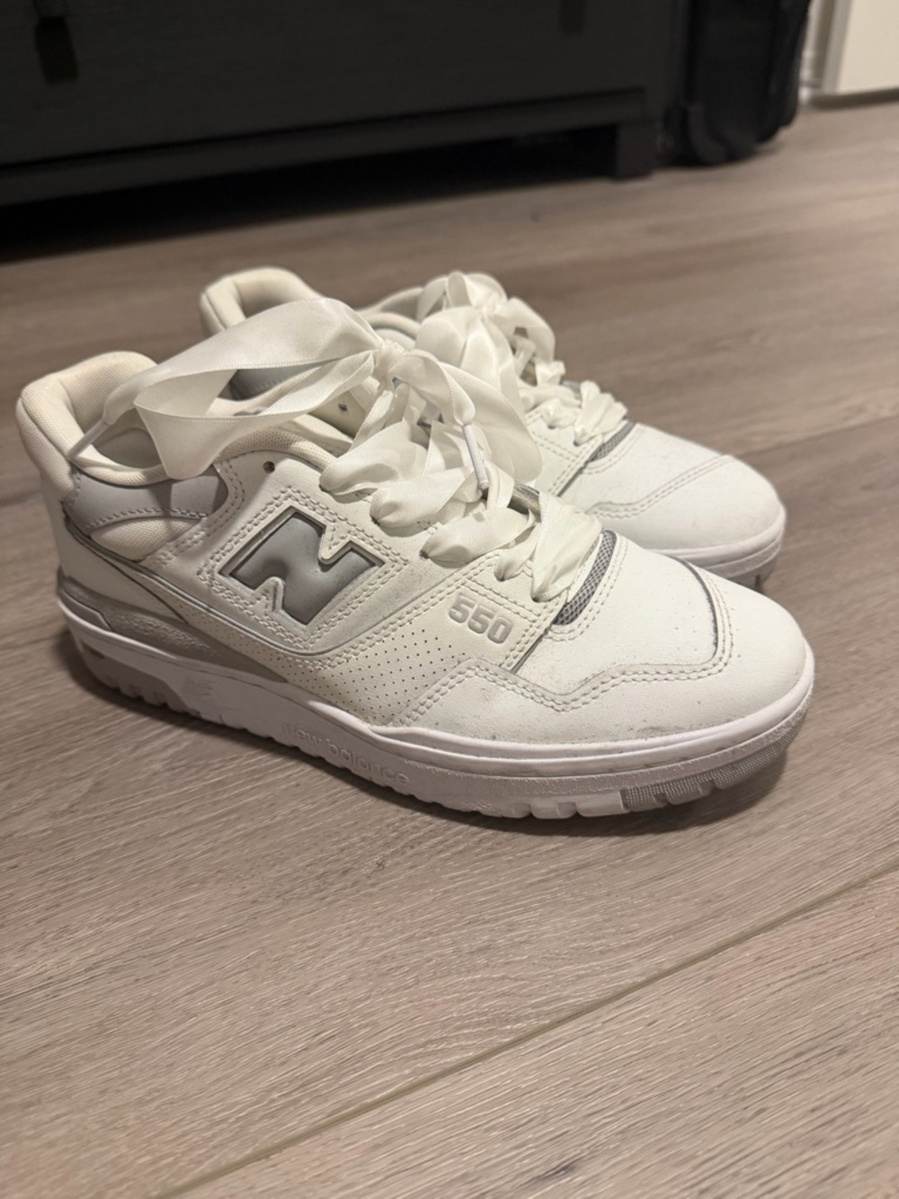 New Balance White Low-Top Sneakers